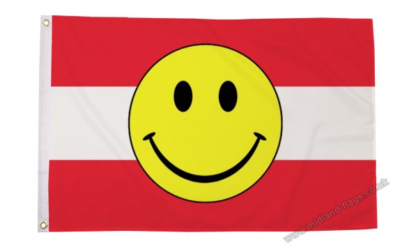 Austria Smiley Face 5ft x 3ft Flag - CLEARANCE